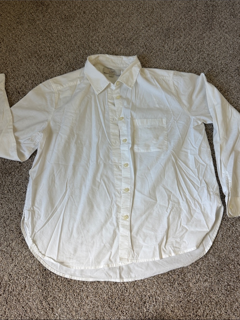 LOFT White Women's Button-Down Shirt